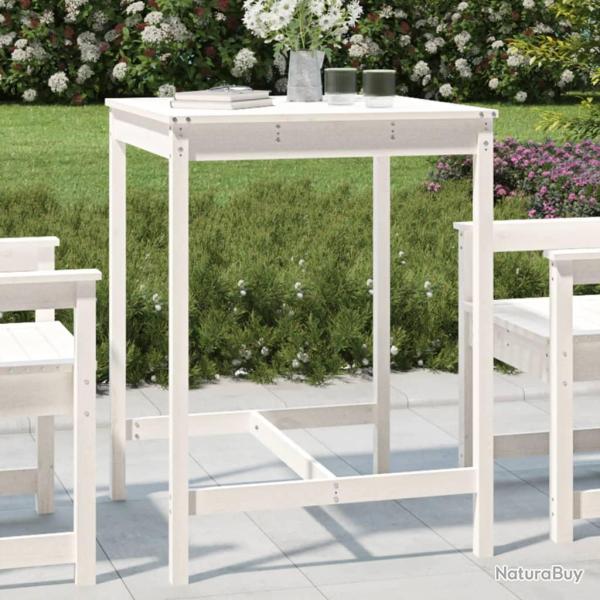Table de blanc 82,5x82,5x110 cm bois massif de pin