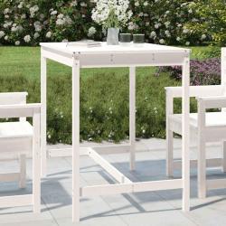 Table de blanc 121x82,5x110 cm bois massif de pin
