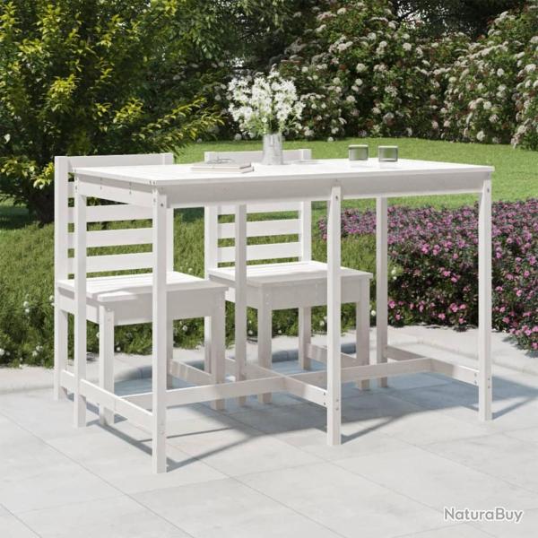 Table de blanc 159,5x82,5x110 cm bois massif de pin