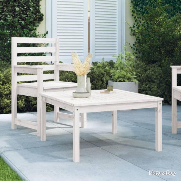 Table de blanc 82,5x82,5x45 cm bois massif de pin