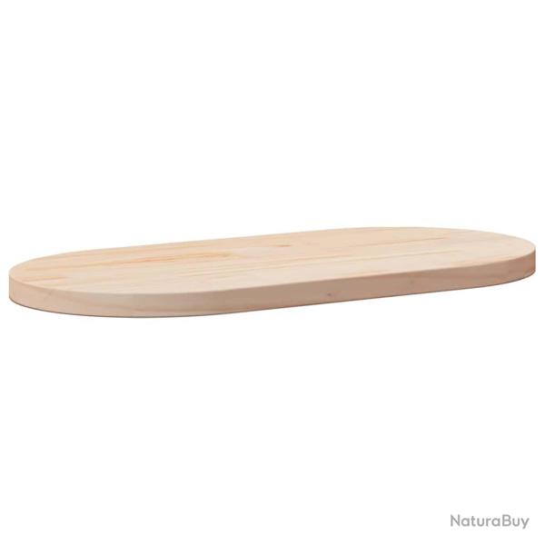 Plateau de table 80x40x2,5 cm Bois massif Pin Ovale
