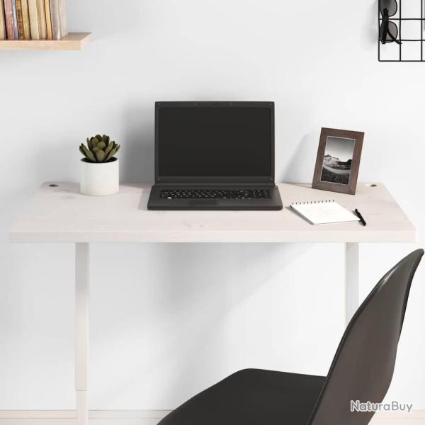 Dessus de bureau blanc 80x40x2,5 cm bois massif de pin