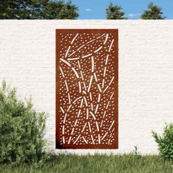D&eacute;coration murale 105x55 cm acier corten design feuille