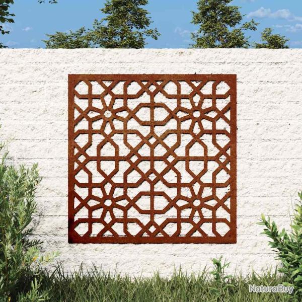 D�coration murale 55x55 cm acier corten design mauresque