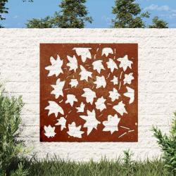 D&eacute;coration murale 55x55 cm acier corten design feuille