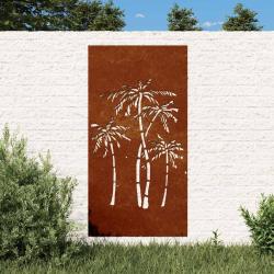 D&eacute;coration murale 105x55 cm acier corten design palmier
