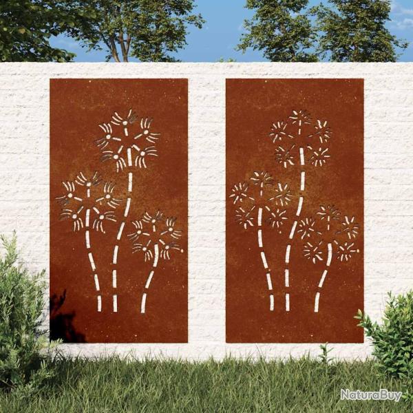 D�corations murales de 2pcs 105x55 cm design de fleur