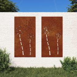 D&eacute;corations murales, 2 pi&egrave;ces, design fleur, pour le jardin, 105 &times; 55 cm