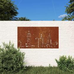 D&eacute;coration murale 105x55cm acier corten design d'horizon