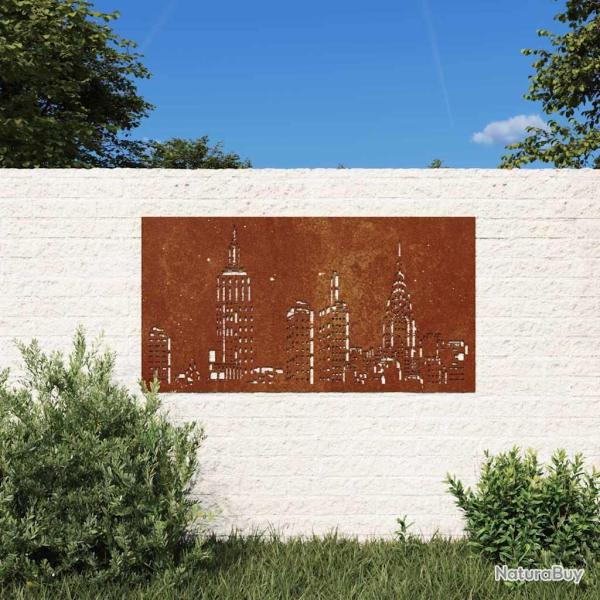 D�coration murale 105x55cm acier corten design d'horizon