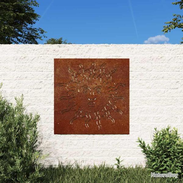 D�coration murale 55x55 cm acier corten design du soleil