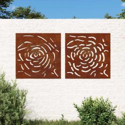 D&eacute;corations murales 2 pcs 55x55 cm design de rose