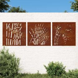 D&eacute;corations murales 3 pcs 55x55 cm design d'herbe