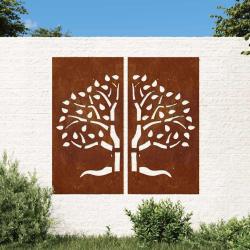 D&eacute;corations murales 2 pcs 105x55 cm design d'arbre