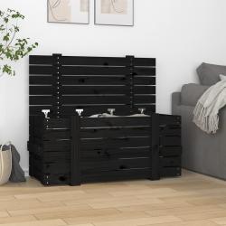 Bo&icirc;te de rangement Noir 91x40,5x42 cm Bois massif de pin