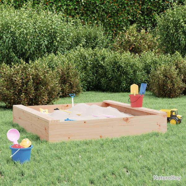 Bac � sable avec si�ges carr� bois de pin massif