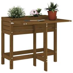 Jardini&egrave;re de avec dessus pliable brun miel pin massif