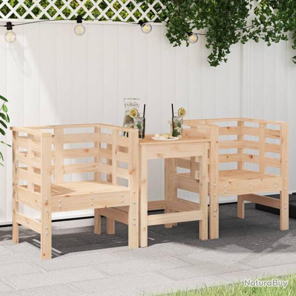 Chaises de lot de 2 61,5x53x71 cm bois de pin massif