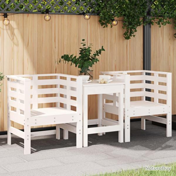 Chaises de lot de 2 blanc 61,5x53x71 cm bois pin massif