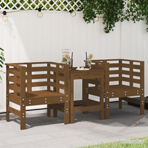 Chaises de lot de 2 marron miel 61,5x53x71 cm pin massif