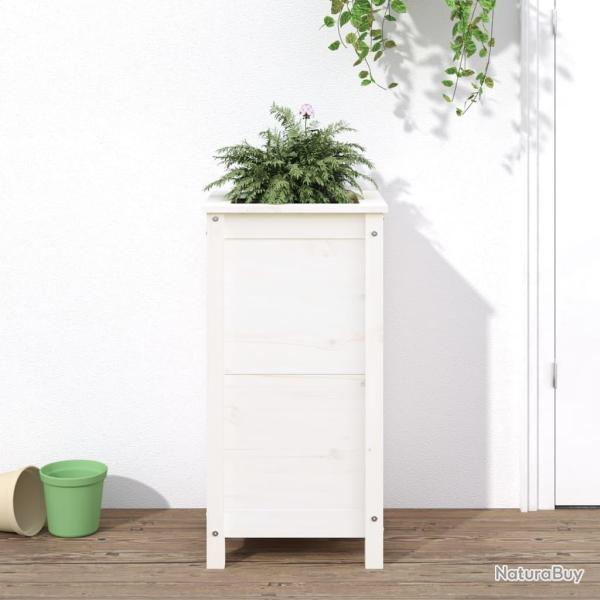 Jardini�re blanc 40x40x78 cm bois massif de pin