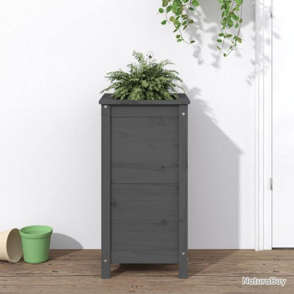 Jardini�re gris 40x40x78 cm bois massif de pin