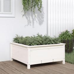 Jardini&egrave;re blanc 82,5x82,5x39 cm bois massif de pin