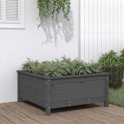 Jardini&egrave;re gris 82,5x82,5x39 cm bois massif de pin