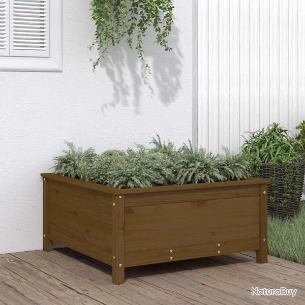 Jardini�re marron miel 82,5x82,5x39 cm bois massif de pin