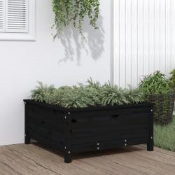 Jardini&egrave;re noir 82,5x82,5x39 cm bois massif de pin