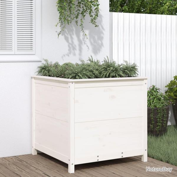 Jardini�re blanc 82,5x82,5x78 cm bois massif de pin
