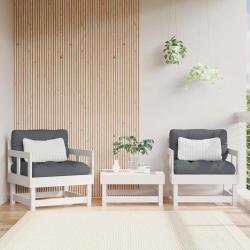 Chaises de et coussins lot de 2 blanc bois de pin massif