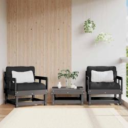 Chaises de et coussins lot de 2 gris bois de pin massif