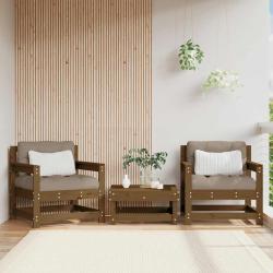 Chaises de lot de 2 marron miel bois massif de pin