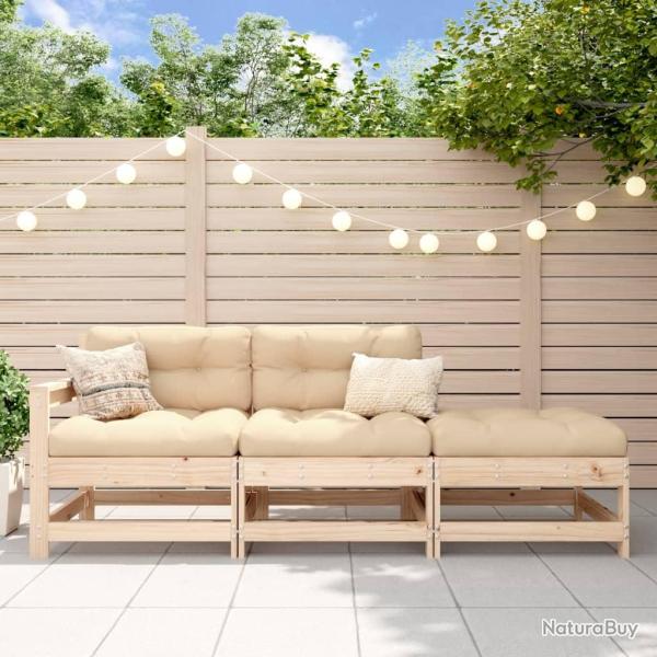Salon de 3 pcs bois massif de pin