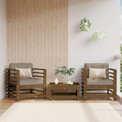 Chaises de avec coussins lot de 2 marron miel