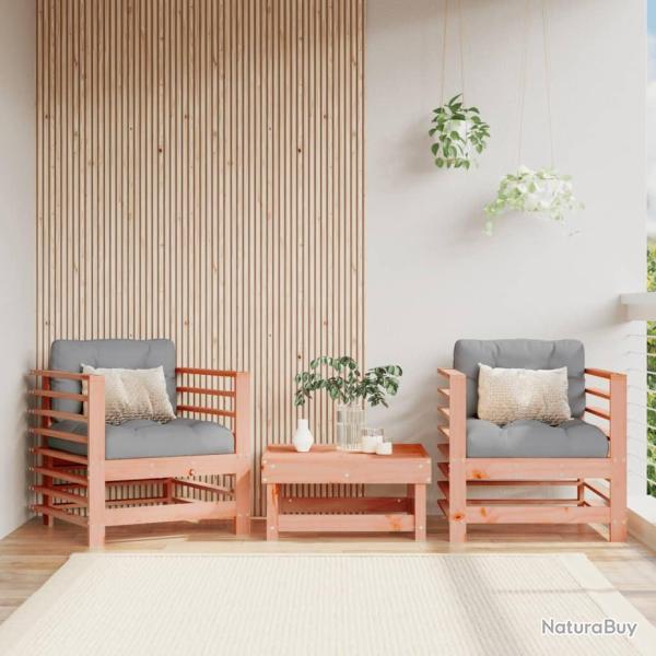 Chaises de avec coussins lot de 2 bois massif douglas