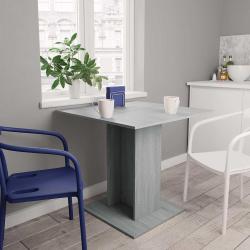 Table &agrave; d&icirc;ner gris 80x80x75 cm Bois d'ing&eacute;nierie