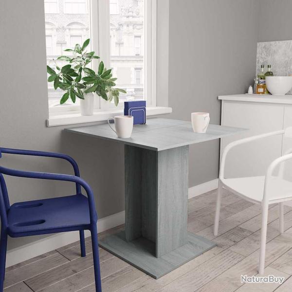 Table � d�ner gris 80x80x75 cm Bois d'ing�nierie