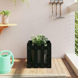 Jardini&egrave;re avec design de cl&ocirc;ture noir 40x40x40 cm pin massif