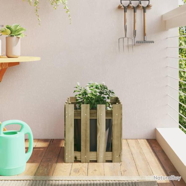 Jardini�re avec design de cl�ture 40x40x40 cm pin impr�gn�