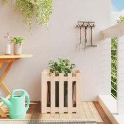 Jardini&egrave;re avec design de cl&ocirc;ture 50x50x50 cm pin massif