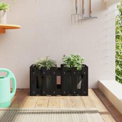 Jardini&egrave;re avec design de cl&ocirc;ture noir 60x30x30 cm pin massif