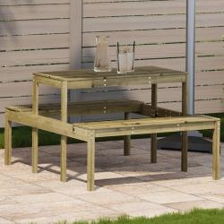Table de pique-nique 110x134x75 cm bois de pin impr&eacute;gn&eacute;