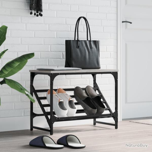�tag�re � chaussures gris 60x30x45 cm bois d'ing�nierie