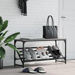 &Eacute;tag&egrave;re &agrave; chaussures gris 90x30x45 cm bois d'ing&eacute;nierie