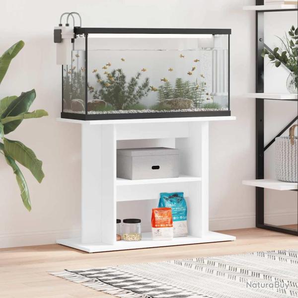 Support pour aquarium blanc 80x35x60 cm bois d'ing�nierie
