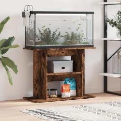 Support d'aquarium Ch&ecirc;ne fum&eacute; 80x35x60 cm Bois d'ing&eacute;nierie
