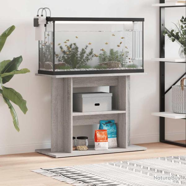 Support d'aquarium Gris 80x35x60 cm Bois d'ing�nierie