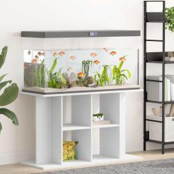 Support pour aquarium blanc 100x40x60 cm bois d'ing&eacute;nierie